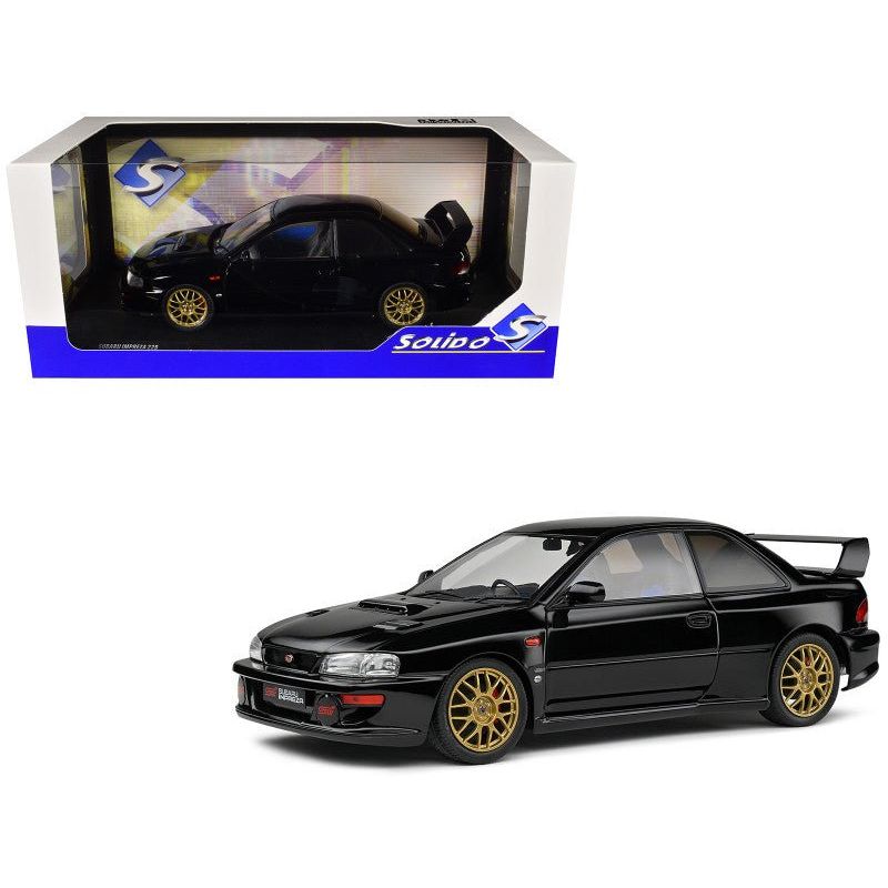 1998 Subaru Impreza 22B RHD (Right Hand Drive) Black with Gold Wheels 1/18 Diecast Model Car by Solido - Solido - ModelCars.com