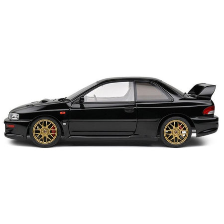 1998 Subaru Impreza 22B RHD (Right Hand Drive) Black with Gold Wheels 1/18 Diecast Model Car by Solido - Solido - ModelCars.com