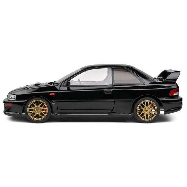 1998 Subaru Impreza 22B RHD (Right Hand Drive) Black with Gold Wheels 1/18 Diecast Model Car by Solido - Solido - ModelCars.com
