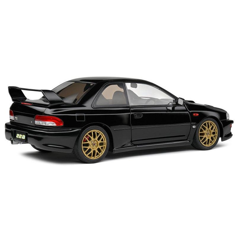 1998 Subaru Impreza 22B RHD (Right Hand Drive) Black with Gold Wheels 1/18 Diecast Model Car by Solido - Solido - ModelCars.com