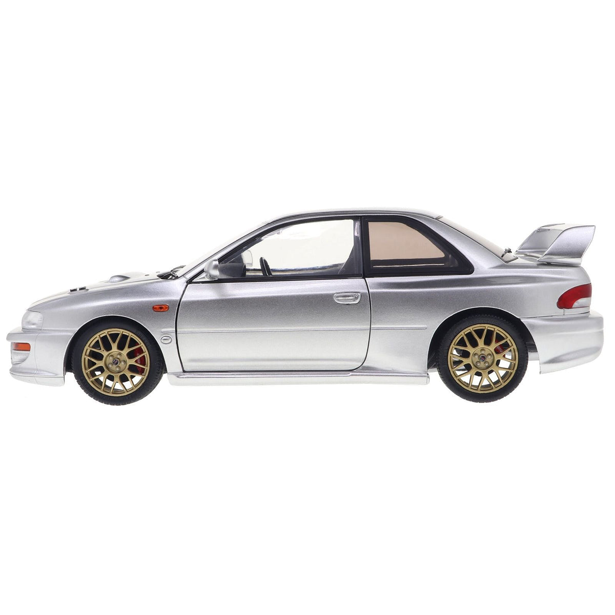 1998 Subaru Impreza 22B RHD (Right Hand Drive) Silver Metallic with Gold Wheels 1/18 Diecast Model Car by Solido-Solido-ModelCars.com