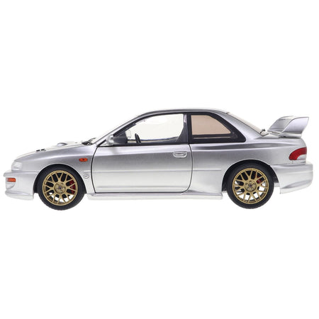 1998 Subaru Impreza 22B RHD (Right Hand Drive) Silver Metallic with Gold Wheels 1/18 Diecast Model Car by Solido-Solido-ModelCars.com
