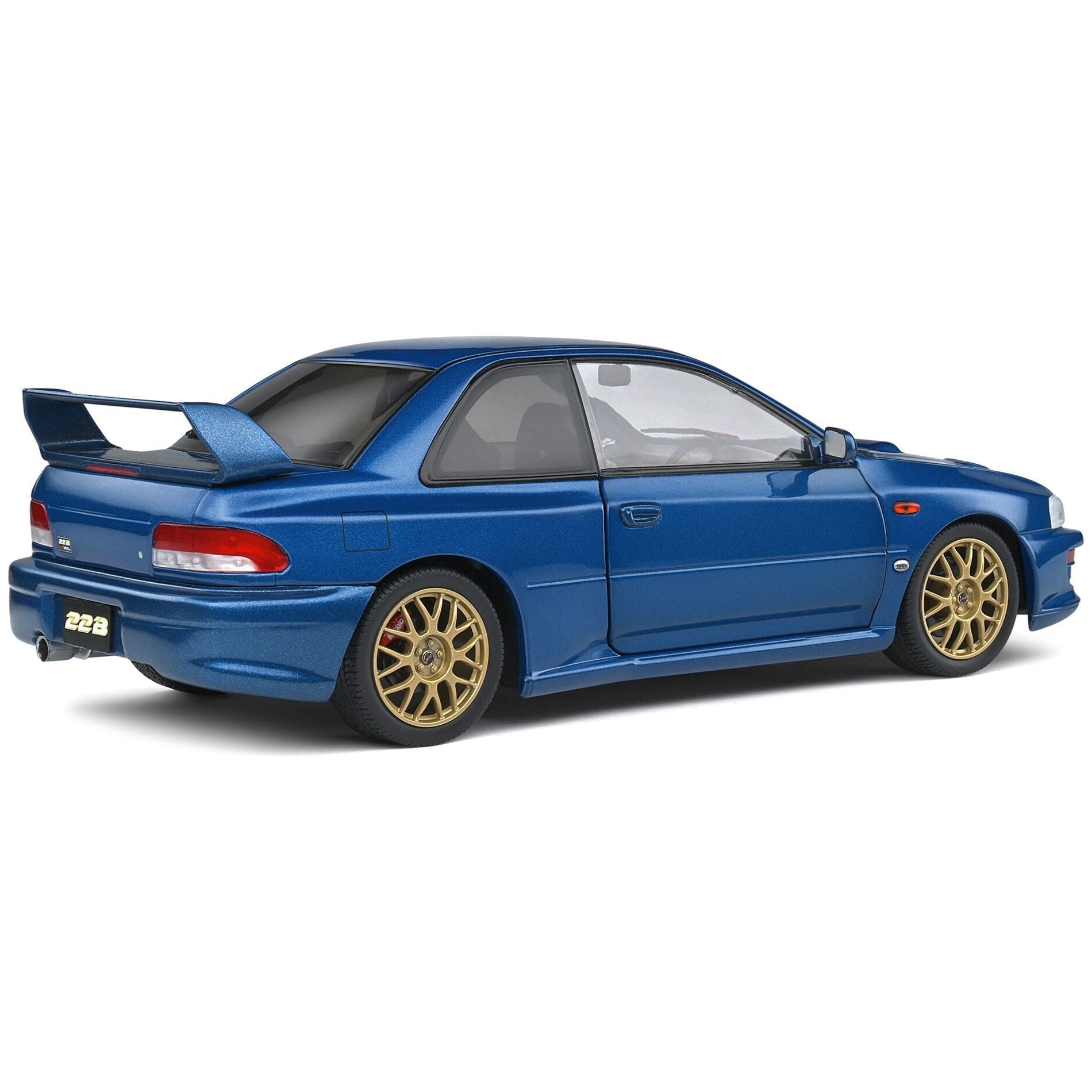 1998 Subaru Impreza 22B STi RHD (Right Hand Drive) Blue Metallic with Gold Wheels 1/18 Diecast Model Car by Solido - Solido - ModelCars.com