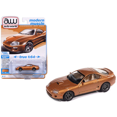 1998 Toyota Supra Sedona Sunset Bronze Metallic "Modern Muscle" Series 1/64 Diecast Model Car by Auto World-Autoworld-ModelCars.com