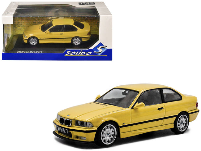 1999 BMW E36 M3 Coupe Dakar Yellow 1/43 Diecast Model Car by Solido-Solido-ModelCars.com