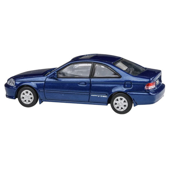 1999 Honda Civic Coupe Electron Blue Pearl Metallic with Sunroof 1/64 Diecast Model Car by Paragon-Paragon-ModelCars.com