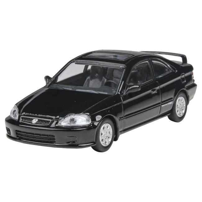 1999 Honda Civic Si EM1 Flamenco Black with Sunroof 1/64 Diecast Model Car by Paragon Models-Paragon-ModelCars.com