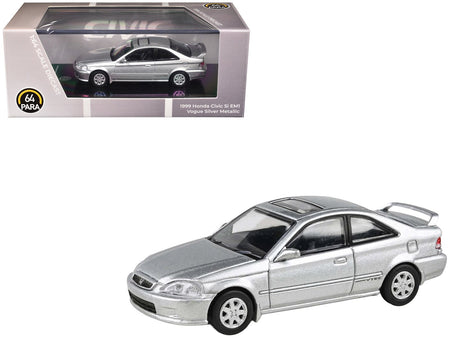 1999 Honda Civic Si EM1 Vogue Silver Metallic with Sunroof 1/64 Diecast Model Car by Paragon Models-Paragon-ModelCars.com