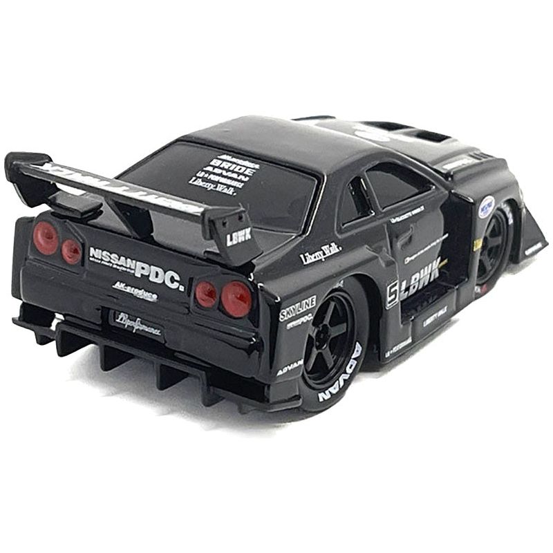 1999 Nissan Skyline GT - R (R34) 5 "Liberty Walk" Black 1/64 Diecast Model Car by Muscle Machines - Muscle Machines - ModelCars.com