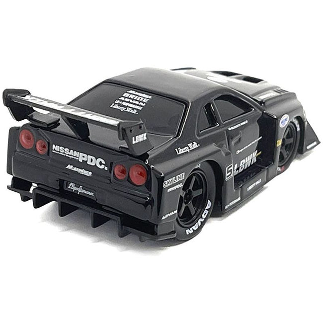 1999 Nissan Skyline GT - R (R34) 5 "Liberty Walk" Black 1/64 Diecast Model Car by Muscle Machines - Muscle Machines - ModelCars.com