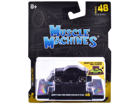 1999 Nissan Skyline GT-R (R34) #5 "Liberty Walk" Matt Black 1/64 Diecast Model Car by Muscle Machines-Muscle Machines-ModelCars.com