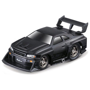 1999 Nissan Skyline GT-R (R34) #5 "Liberty Walk" Matt Black 1/64 Diecast Model Car by Muscle Machines