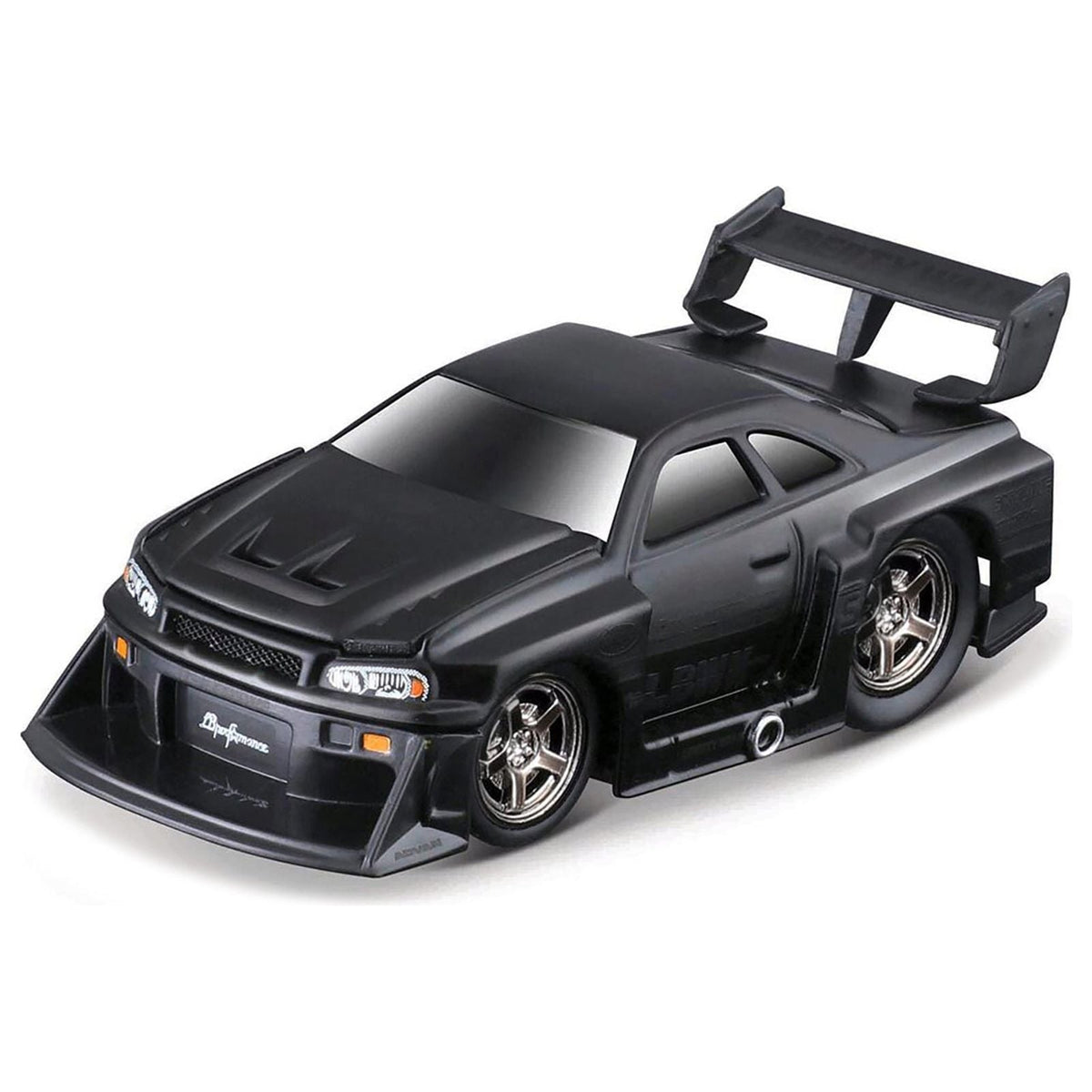 1999 Nissan Skyline GT-R (R34) #5 "Liberty Walk" Matt Black 1/64 Diecast Model Car by Muscle Machines-Muscle Machines-ModelCars.com