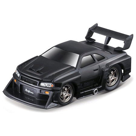 1999 Nissan Skyline GT - R (R34) 5 "Liberty Walk" Matt Black 1/64 Diecast Model Car by Muscle Machines - Muscle Machines - ModelCars.com