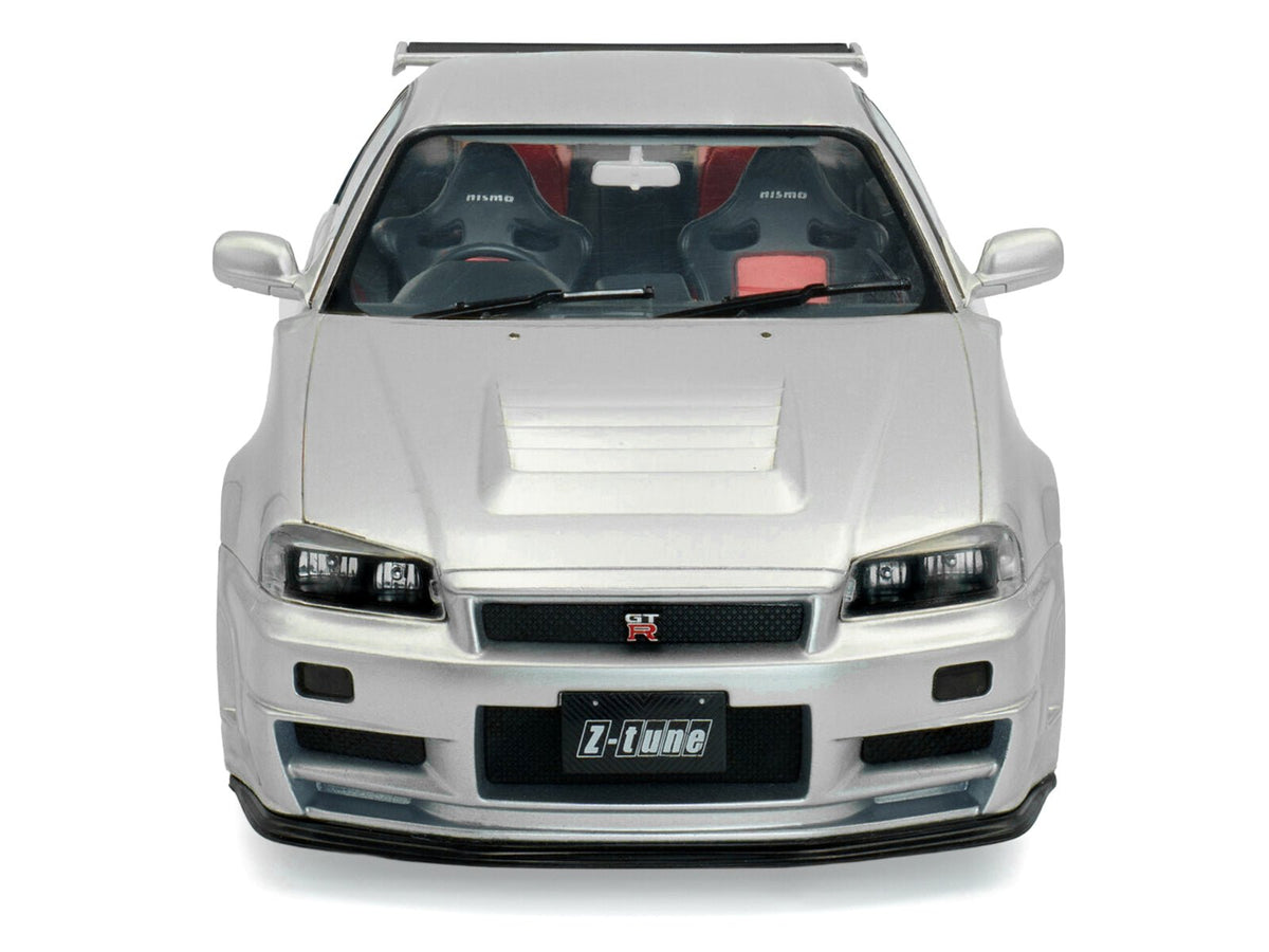 1999 Nissan Skyline GT-R (R34) Z-Tune RHD (Right Hand Drive) Silver Metallic 1/18 Diecast Model Car by Solido-Solido-ModelCars.com