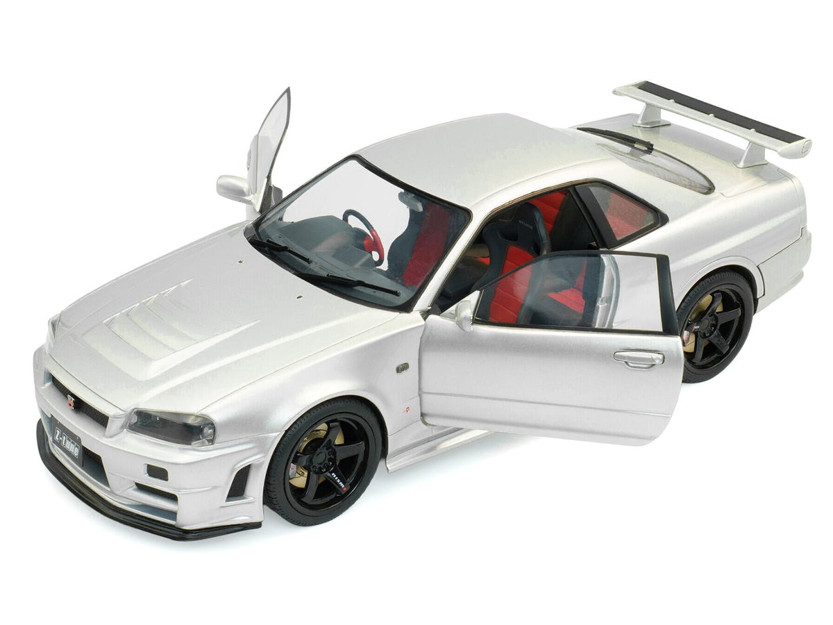 1999 Nissan Skyline GT-R (R34) Z-Tune RHD (Right Hand Drive) Silver Metallic 1/18 Diecast Model Car by Solido-Solido-ModelCars.com