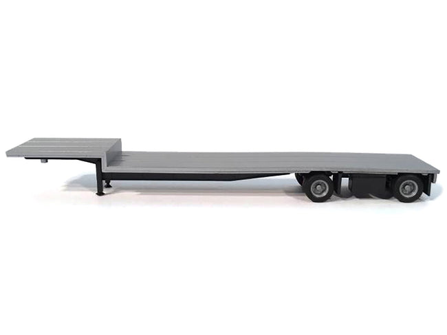 2-Axle Dropdeck Flatbed Trailer Silver Top 1/87 (HO) Plastic Model by Promotex-Promotex-ModelCars.com