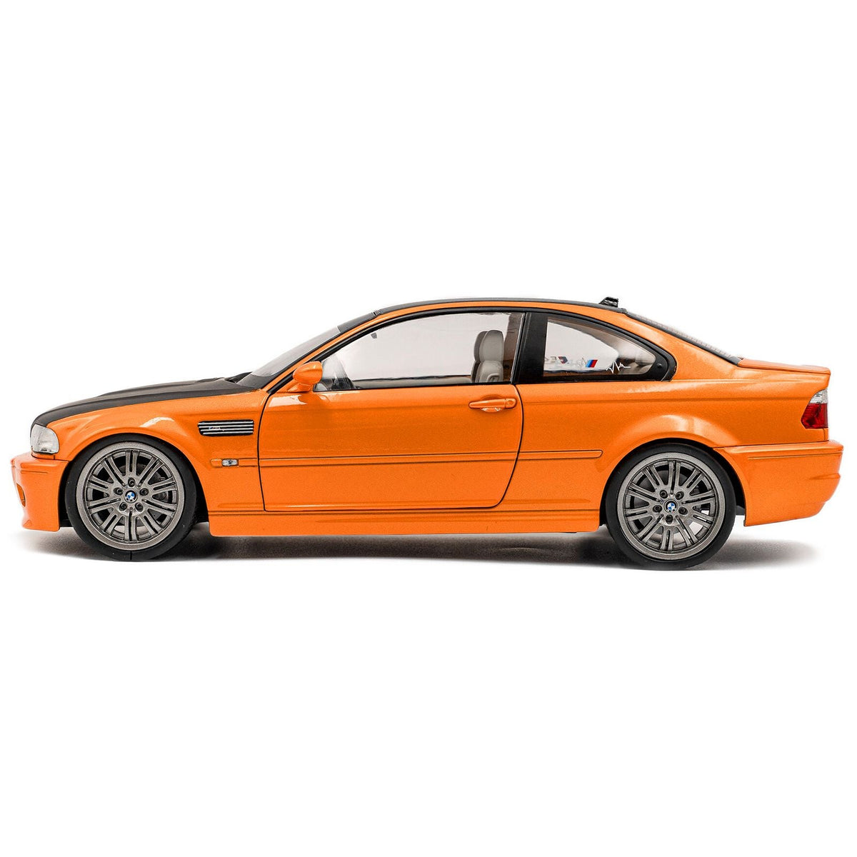 2000 BMW E46 M3 "Solido Works" Orange Metallic with Matt Black Hood and Carbon Top 1/18 Diecast Model Car by Solido-Solido-ModelCars.com