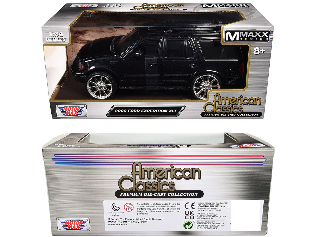 2000 Ford Expedition XLT Black Metallic "Maxx Design" "American Classics" Series 1/24 Diecast Model Car by Motormax-Motormax-ModelCars.com