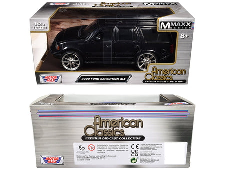 2000 Ford Expedition XLT Black Metallic "Maxx Design" "American Classics" Series 1/24 Diecast Model Car by Motormax-Motormax-ModelCars.com