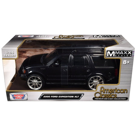 2000 Ford Expedition XLT Black Metallic "Maxx Design" "American Classics" Series 1/24 Diecast Model Car by Motormax-Motormax-ModelCars.com