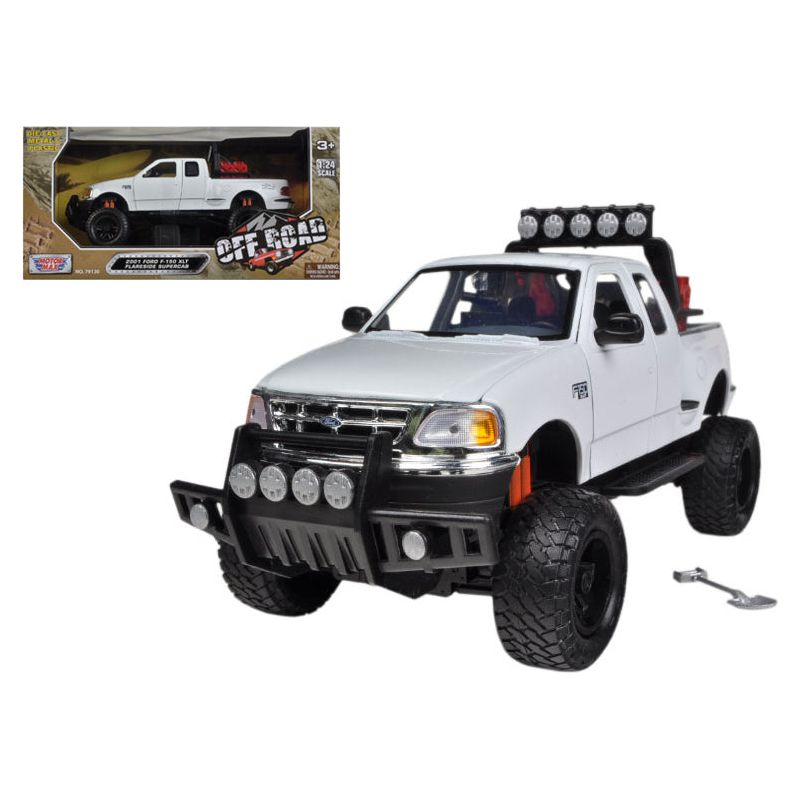 2001 Ford F - 150 XLT Flareside Supercab Off - Road Pickup Truck White 1/24 Diecast Model Car by Motormax - Motormax - ModelCars.com