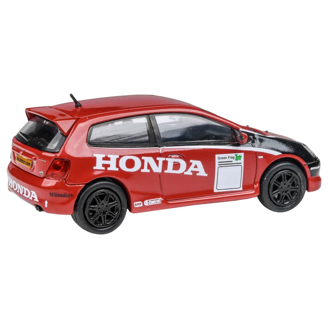 2001 Honda Civic Type R EP3 Red with Graphics "BTCC Honda Racing" 1/64 Diecast Model Car by Paragon Models - Paragon - ModelCars.com