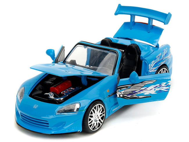 2001 Honda S2000 Convertible Blue with Graphics "Fast & Furious Remix" Series 1/24 Diecast Model Car by Jada-Jada-ModelCars.com
