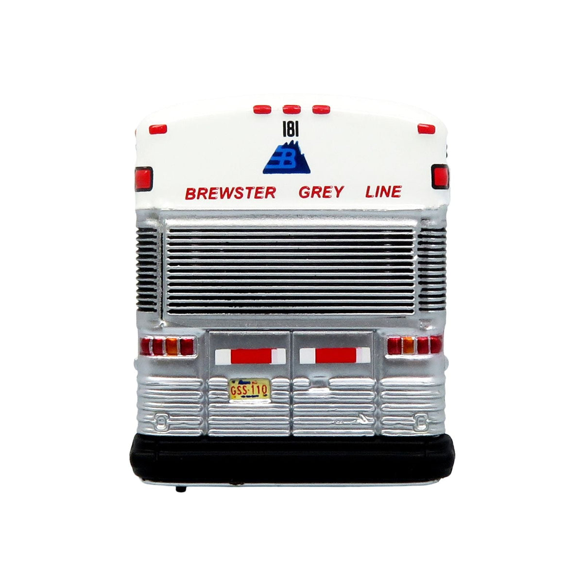 2001 MCI D4000 Coach Bus "Brewster Gray Line" White with Blue Stripes "Vintage Bus & Motorcoach Collection" Limited Edition to 504 pieces Worldwide 1/87 (HO) Diecast Model by Iconic Replicas-Iconic Replicas-ModelCars.com