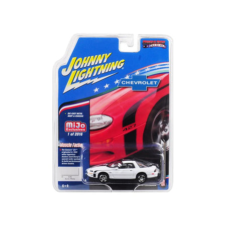 2002 Chevrolet Camaro ZL1 427 Arctic White with Black Stripes "Muscle Cars USA" Limited Edition to 2016 pieces Worldwide 1/64 Diecast Model Car by Johnny Lightning-Johnny Lightning-ModelCars.com