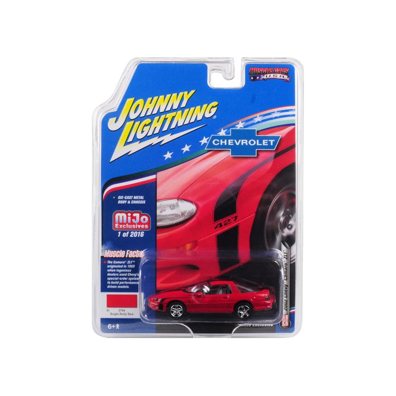 2002 Chevrolet Camaro ZL1 427 Red "Muscle Cars USA" Limited Edition to 2016 pieces Worldwide 1/64 Diecast Model Car by Johnny Lightning-Johnny Lightning-ModelCars.com