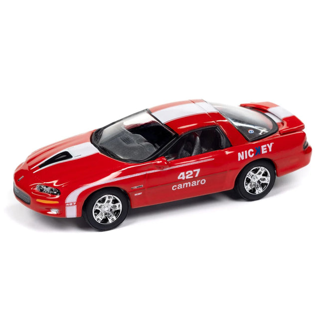 2002 Chevrolet Nickey Camaro ZL1 Bright Rally Red with White Stripes "Muscle Cars USA" Series 1/64 Diecast Model Car by Johnny Lightning-Johnny Lightning-ModelCars.com