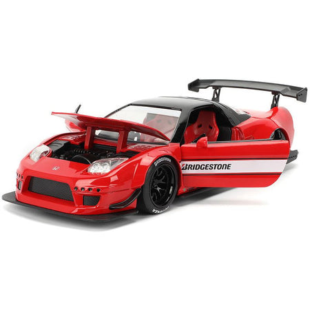 2002 Honda NSX - R RHD (Right Hand Drive) "Bridgestone" Red with Black Top and White Stripes "JDM Tuners" Series 1/24 Diecast Model Car by Jada - Jada - ModelCars.com