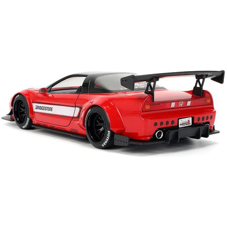 2002 Honda NSX - R RHD (Right Hand Drive) "Bridgestone" Red with Black Top and White Stripes "JDM Tuners" Series 1/24 Diecast Model Car by Jada - Jada - ModelCars.com