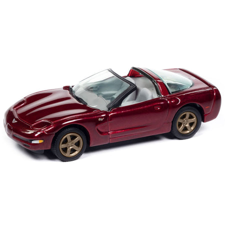 2003 Chevrolet Corvette Convertible "50th Anniversary" Anniversary Red Metallic "Classic Gold Collection" 1/64 Diecast Model Car by Johnny Lightning-Johnny Lightning-ModelCars.com