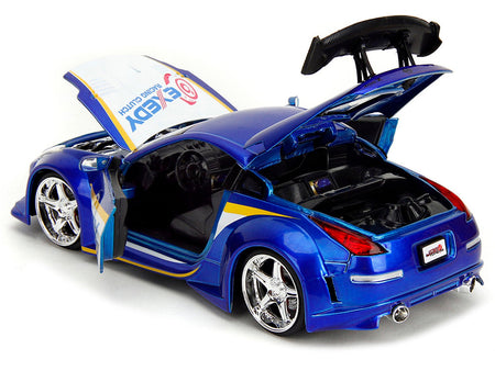 2003 Nissan 350Z "Exedy Racing Clutch" Candy Blue and White "JDM Tuners" Series 1/24 Diecast Model Car by Jada-Jada-ModelCars.com