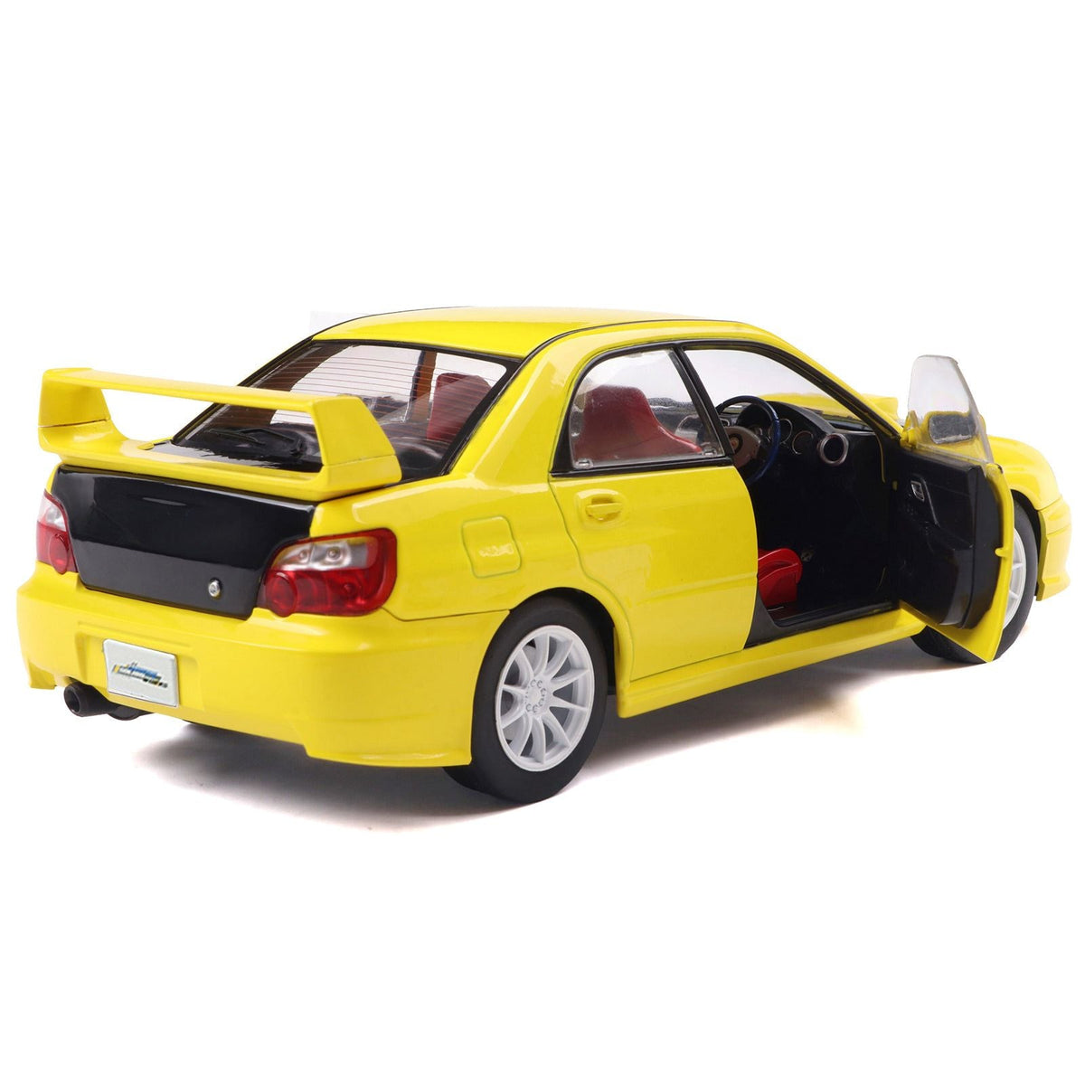 2003 Subaru Impreza WRX STI RHD (Right Hand Drive) Yellow with Carbon Hood 1/18 Diecast Model Car by Solido-Solido-ModelCars.com