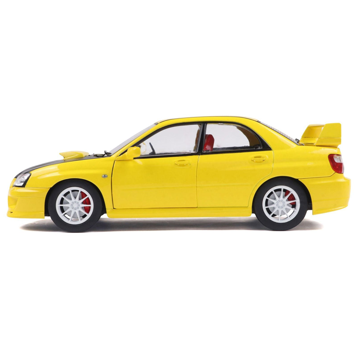 2003 Subaru Impreza WRX STI RHD (Right Hand Drive) Yellow with Carbon Hood 1/18 Diecast Model Car by Solido-Solido-ModelCars.com