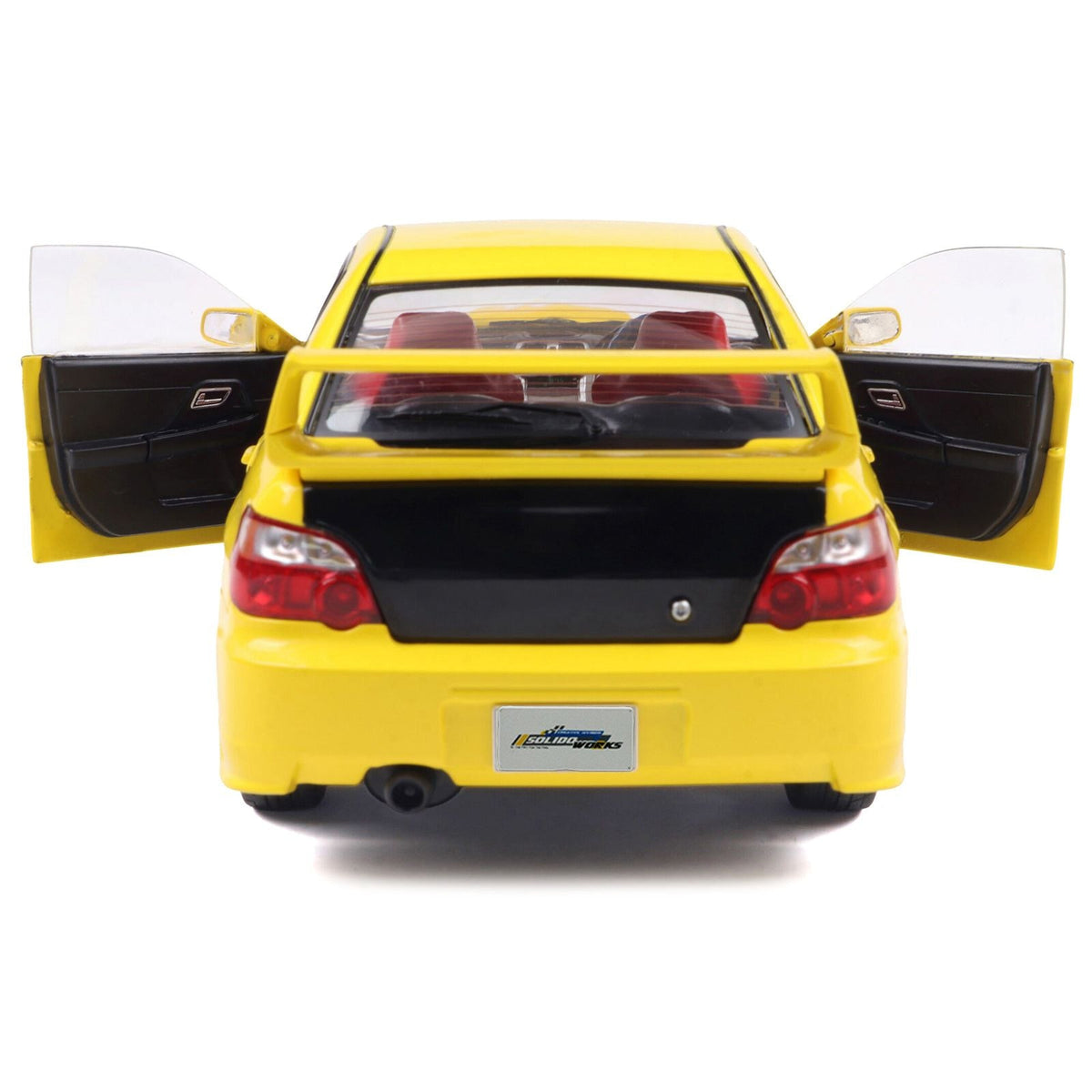 2003 Subaru Impreza WRX STI RHD (Right Hand Drive) Yellow with Carbon Hood 1/18 Diecast Model Car by Solido-Solido-ModelCars.com