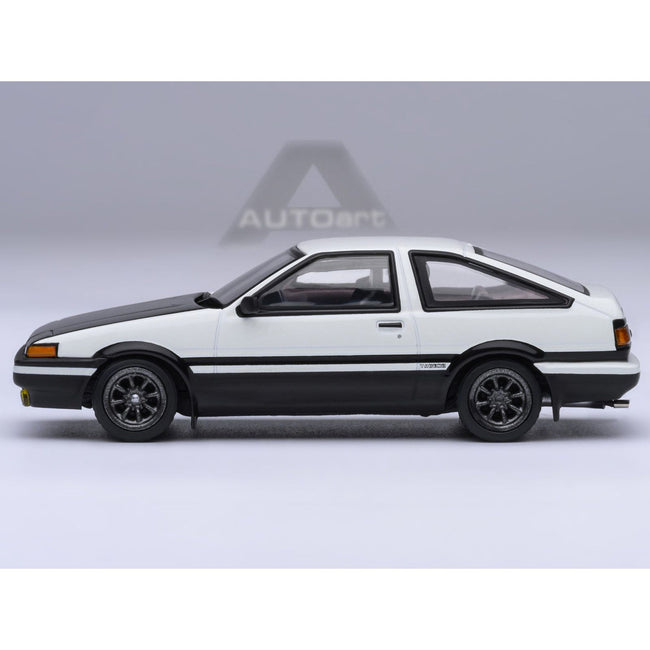 Toyota Sprinter Trueno (AE86) RHD (Right Hand Drive) "Project D Final Version" White with Graphics "Initial D" (1998-2021) TV Series 1/64 Diecast Model Car by Autoart