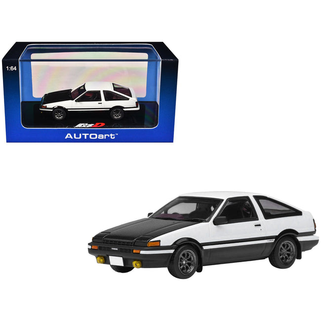 Toyota Sprinter Trueno (AE86) RHD (Right Hand Drive) "Project D Final Version" White with Graphics "Initial D" (1998-2021) TV Series 1/64 Diecast Model Car by Autoart