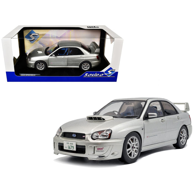 2004 Subaru Impreza WRX STI RHD (Right Hand Drive) Premium Silver Effect 1/18 Diecast Model Car by Solido-Solido-ModelCars.com
