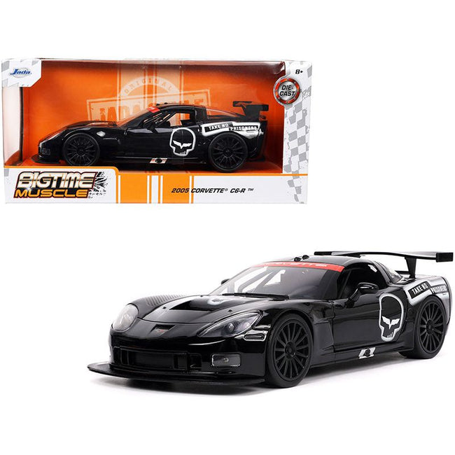 2005 Chevrolet Corvette C6 - R "Take No Prisoners" Black with Graphics "Bigtime Muscle" Series 1/24 Diecast Model Car by Jada - Jada - ModelCars.com