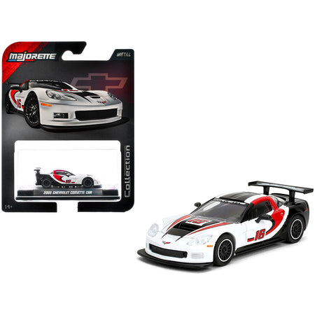 2005 Chevrolet Corvette C6R #16 White with Black and Red Graphics "Collection" Series 1/64 Diecast Model Car by Majorette-Majorette-ModelCars.com