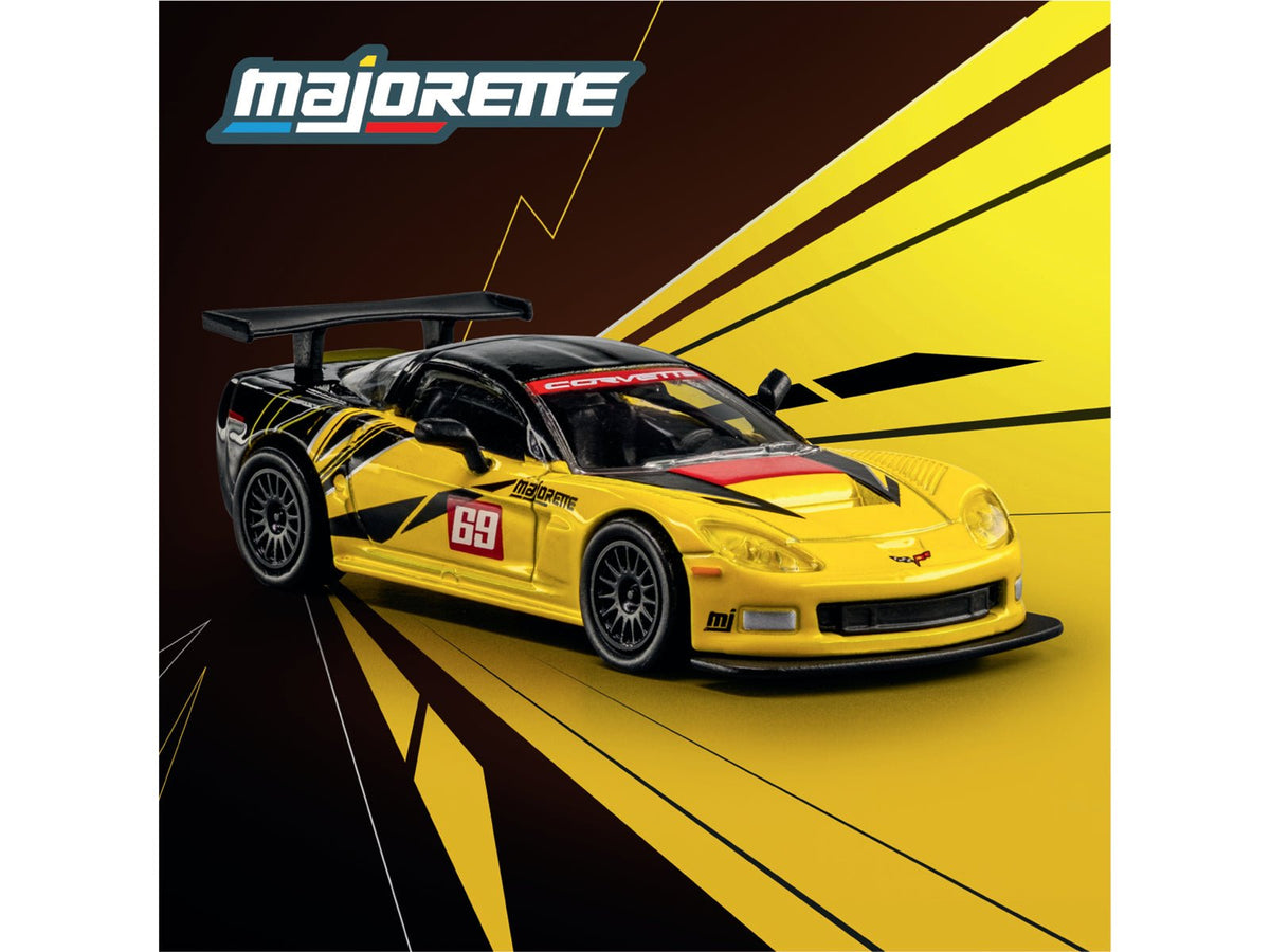2005 Chevrolet Corvette C6R 69 Yellow and Black "Collection" Series 1/64 Diecast Model Car by Majorette-Majorette-ModelCars.com