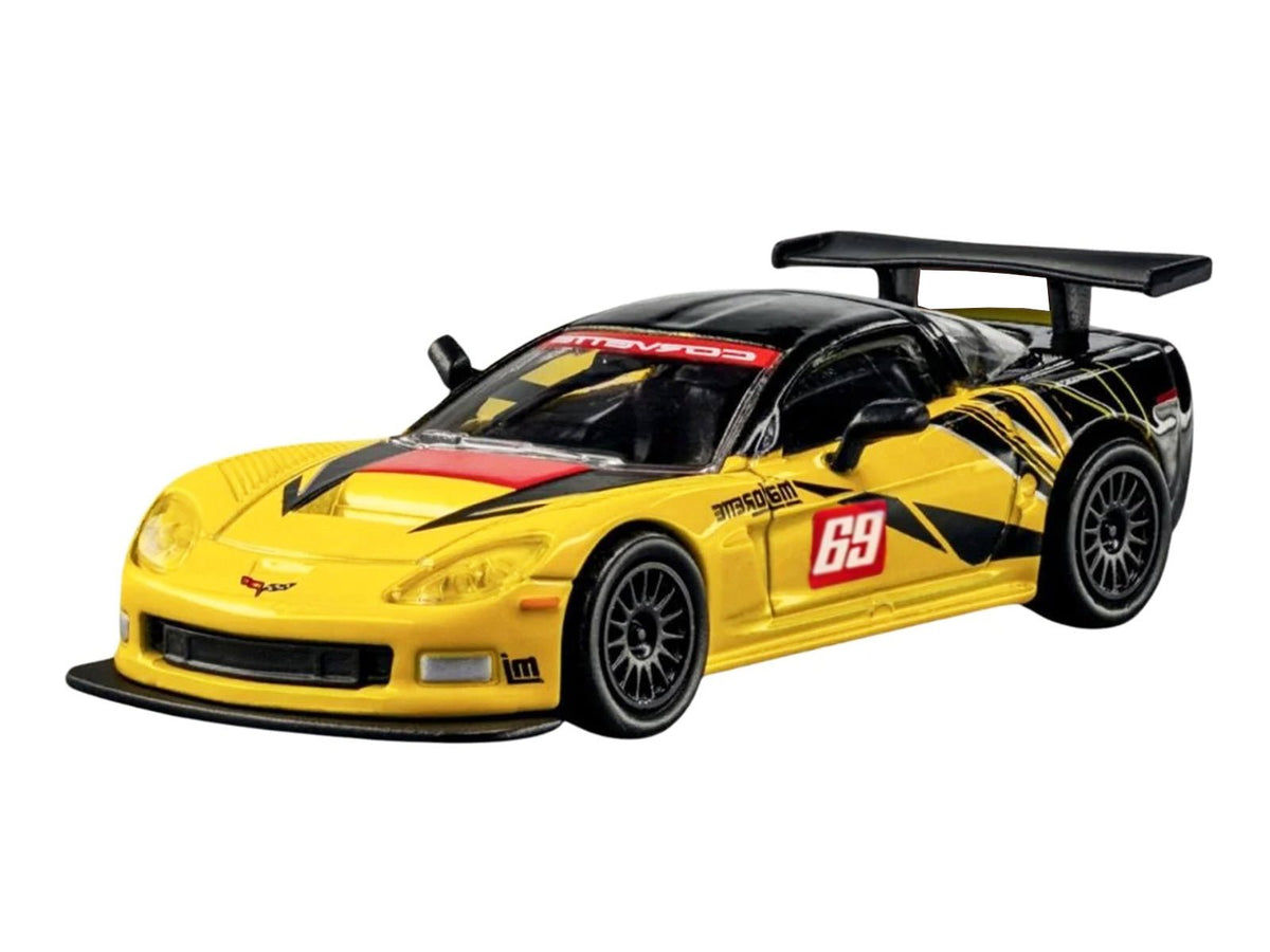2005 Chevrolet Corvette C6R 69 Yellow and Black "Collection" Series 1/64 Diecast Model Car by Majorette-Majorette-ModelCars.com