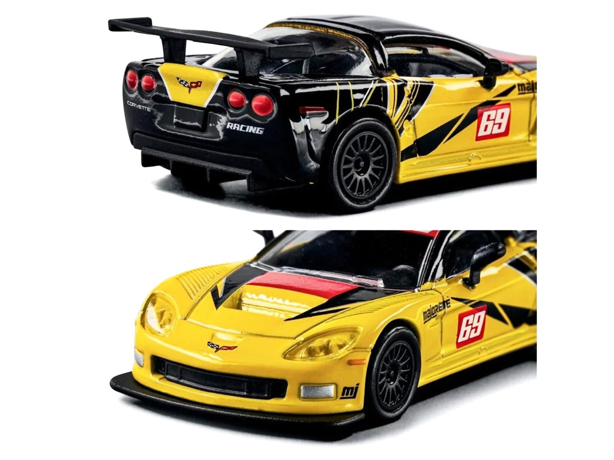 2005 Chevrolet Corvette C6R 69 Yellow and Black "Collection" Series 1/64 Diecast Model Car by Majorette-Majorette-ModelCars.com