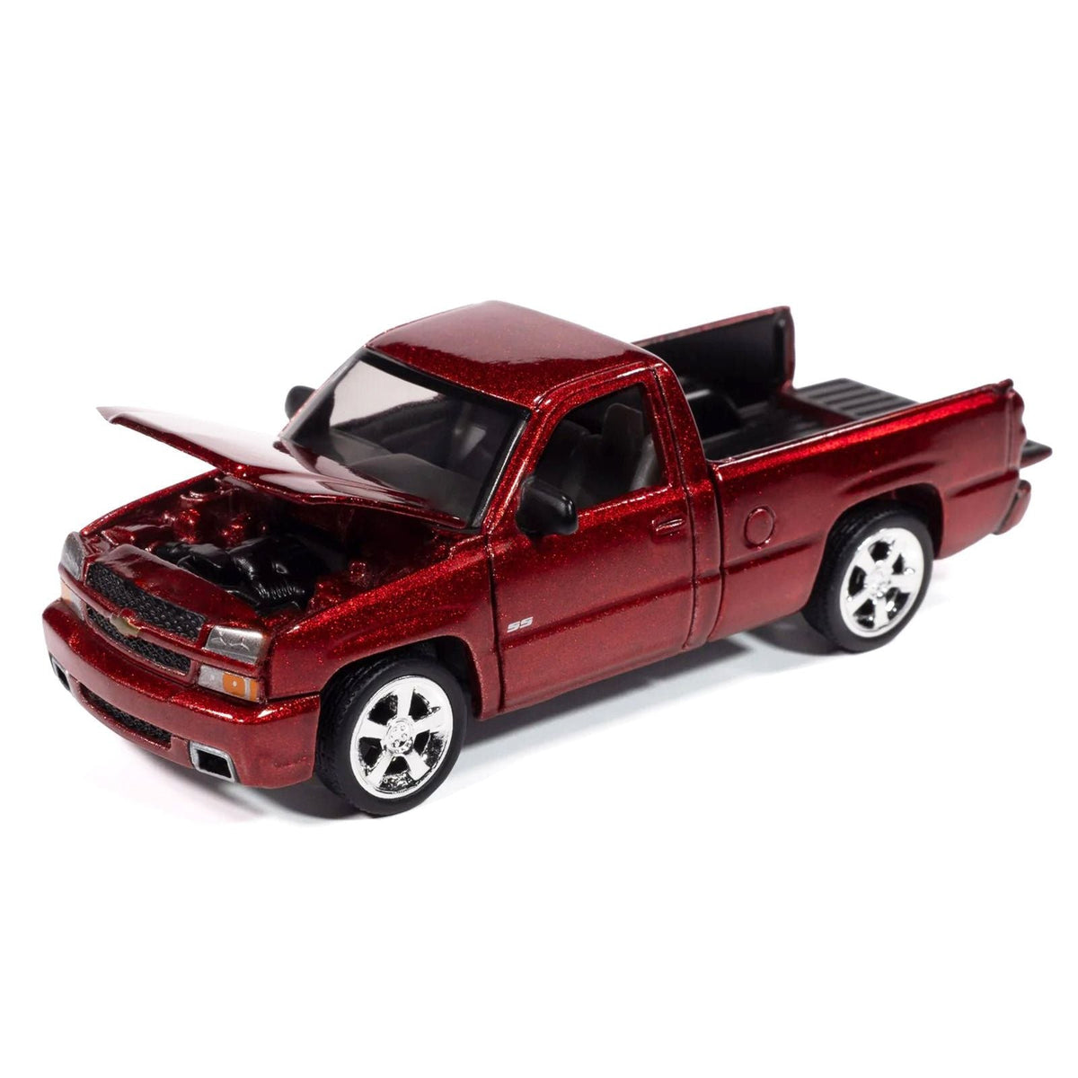 2005 Chevrolet Silverado SS Custom Pickup Truck Candy Apple Red "Muscle Trucks" Series 1/64 Diecast Model Car by Auto World-Autoworld-ModelCars.com