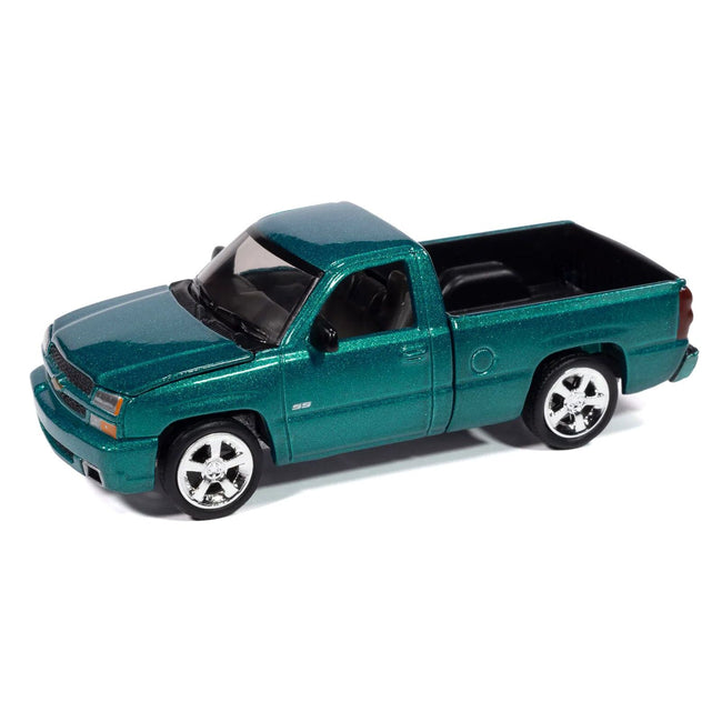 2005 Chevrolet Silverado SS Custom Pickup Truck Teal Metallic "Muscle Trucks" Series 1/64 Diecast Model Car by Auto World - Autoworld - ModelCars.com