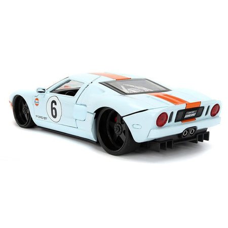 2005 Ford GT 6 "Gulf Oil" Light Blue with Orange Stripes "Hyper - Spec" Series 1/24 Diecast Model Car by Jada - Jada - ModelCars.com